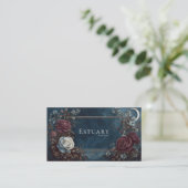 Gothic Fairytale Midnight Rose Crescent Moon Visitekaartje (Staand voorkant)