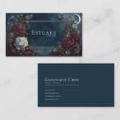 Gothic Fairytale Midnight Rose Crescent Moon Visitekaartje (Voorkant / Achterkant)