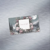 Gothic Fairytale Rose Frame Moonlit Forest Scene Magnetisch Visitekaartje (Voorbeeld)