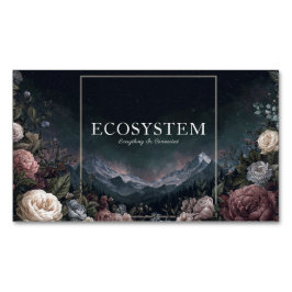 Gothic Fairytale Rose Frame Starry Night Mountain Magnetisch Visitekaartje