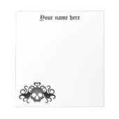Gothic fanged skull black en grijs notitieblok (Voorkant)