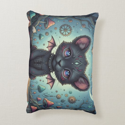 Gothic Fantasy Baby KitBat Accent Kussen (Achterkant (Verticaal))