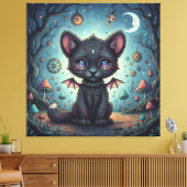 Gothic Fantasy Baby KitBat Canvas Afdruk (Insitu (Woonkamer))