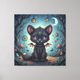Gothic Fantasy Baby KitBat Canvas Afdruk