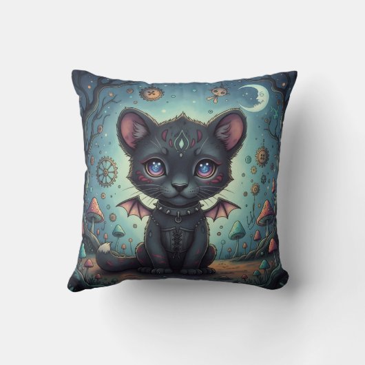 Gothic Fantasy Baby KitBat Kussen (Achterkant)