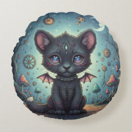 Gothic Fantasy Baby KitBat Rond Kussen