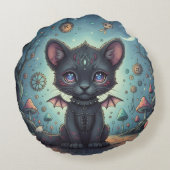 Gothic Fantasy Baby KitBat Rond Kussen (Achterkant)