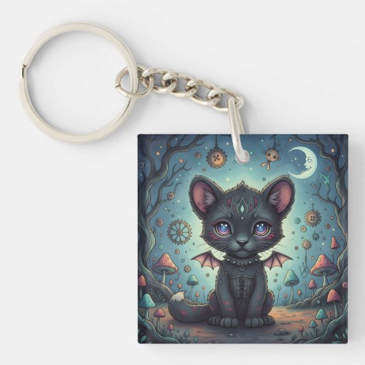 Gothic Fantasy Baby KitBat Sleutelhanger (Voorkant)
