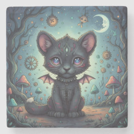 Gothic Fantasy Baby KitBat Stenen Onderzetter