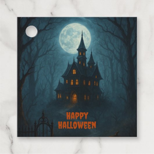 Gothic Fantasy | Bezienswaardigheden Castle & Mist Bedankjes Labels (Voorkant)