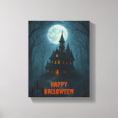 Gothic Fantasy | Bezienswaardigheden Castle & Mist Canvas Afdruk (Voorkant)