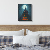 Gothic Fantasy | Bezienswaardigheden Castle & Mist Canvas Afdruk (Insitu (Slaapkamer))