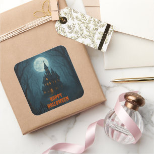 Gothic Fantasy Bezienswaardigheden Castle & Mist Vierkante Sticker