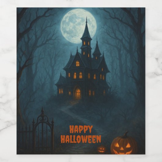 Gothic Fantasy | Bezienswaardigheden Castle & Mist Wijn Etiket (Enkel label)