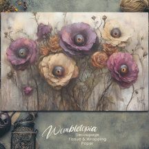 Gothic Fantasy Bloemenboeket met ogen Decoupage