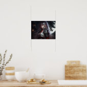 Gothic Fantasy Demon Anime Girl in Armor Poster (Keuken)