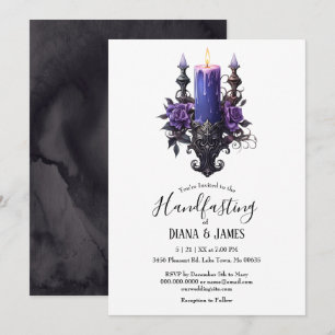 Gothic Fantasy Donker Paarse Candelabra Handvasten Kaart