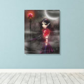 Gothic Fantasy Dragon Fairy Gallery Verpakt Canvas (Insitu (Houten vloer))