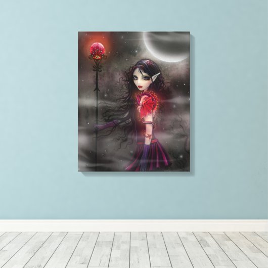Gothic Fantasy Dragon Fairy Gallery Verpakt Canvas (Insitu (Houten vloer))