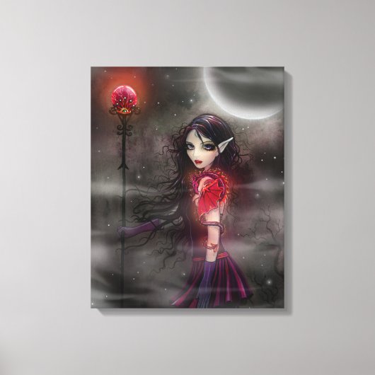 Gothic Fantasy Dragon Fairy Gallery Verpakt Canvas Afdruk (Voorkant)