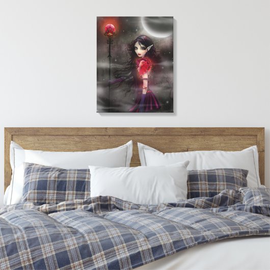 Gothic Fantasy Dragon Fairy Gallery Verpakt Canvas Afdruk (Insitu (Slaapkamer))
