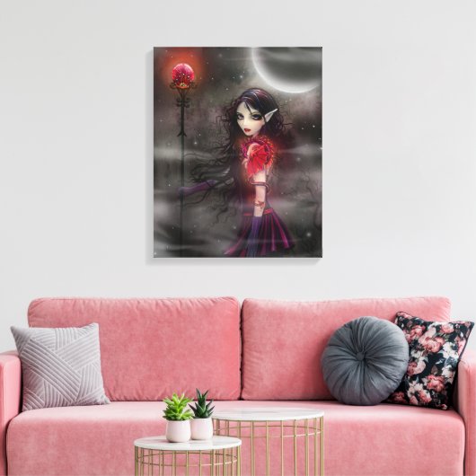 Gothic Fantasy Dragon Fairy Gallery Verpakt Canvas Afdruk (Insitu (Woonkamer))