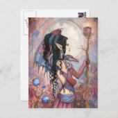 Gothic Fantasy Dragon Girl Art Briefkaart (Voorkant / Achterkant)