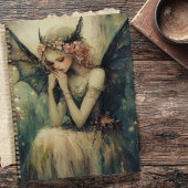Gothic Fantasy Fairy with Floral Crown Dark Wings Planner