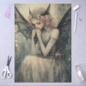 Gothic Fantasy Fairy with Floral Crown Decoupage Tissuepapier (Craft)