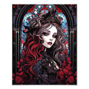 Gothic Fantasy Gothic Meisje Duisternis Foto Afdruk