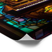 Gothic Fantasy Kerk Pipeorgel Gebrandschilderde Gl Poster (Hoek)