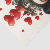 Gothic Fantasy Meisje, Huizen & Harten AX2 Decoupa Tissuepapier (Detail)