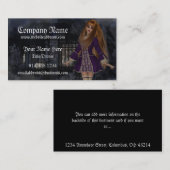 Gothic Fantasy Visitekaartje: RoodkopPaars Visitekaartje (Voorkant / Achterkant)