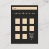 Gothic Fantasy Wolf Skull Zwart & Goud Loyaliteit Visitekaartje (Achterkant)