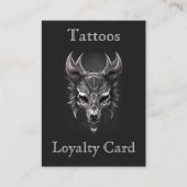 Gothic Fantasy Wolf Skull Zwart & zilver Loyalitei Visitekaartje (Voorkant)