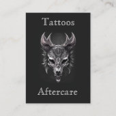 Gothic Fantasy Wolf Skull Zwart & Zilver Nazorg Visitekaartje (Voorkant)