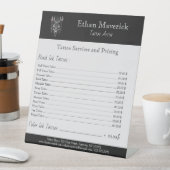 Gothic Fantasy Wolf Skull Zwart & Zilver prijslijs Reclamebord Met Voetstuk (Insitu)