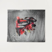 Gothic Fashionista Red Bottom Stilettos met Rozen Wandkleed (Voorkant (horizontaal))