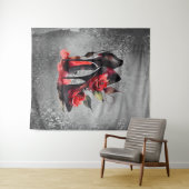 Gothic Fashionista Red Bottom Stilettos met Rozen Wandkleed (In Situ (horizontaal))