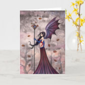 Gothic Fee Vampier Wenskaart Kaart (Gele Bloem)