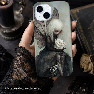 Gothic Fee & Witte Roos Aangepaste Donkere Fanta iPhone 15 Case
