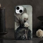 Gothic Fee & Witte Roos | Aangepaste Donkere Fanta iPhone 15 Case