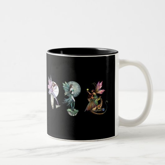 Gothic Feeën Koffie Theekop door Molly Harrison Tweekleurige Koffiemok (Rechts)