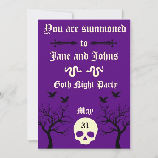 Gothic Feest Afdrukbaar Kaart (Voorkant)