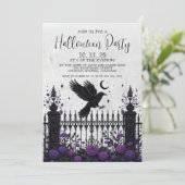 Gothic Fence Halloween-feestuitnodiging Kaart (Staand voorkant)