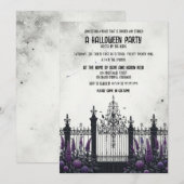 Gothic Fence Halloween Party Kaart (Voorkant / Achterkant)