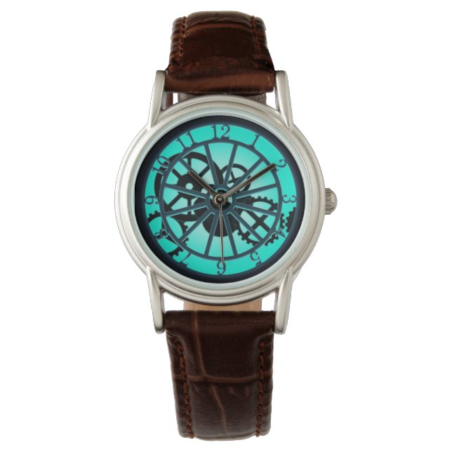 Gothic Filigree Mechanical Gears & Inner Workings Horloge (Voorkant)