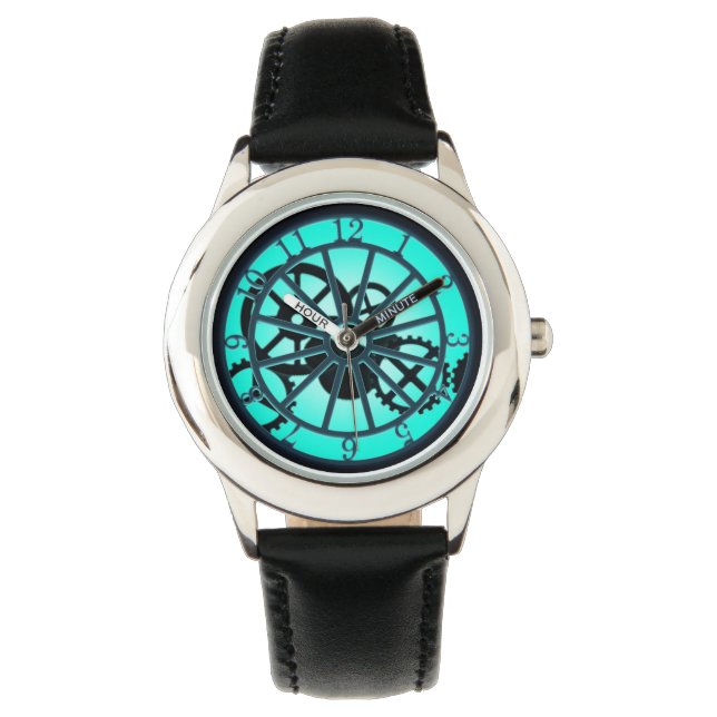 Gothic Filigree Mechanical Gears & Inner Workings Horloge (Voorkant)