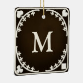 Gothic Filigree Monogrammed Personalized Gift Keramisch Ornament (Rechts)