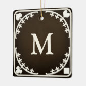 Gothic Filigree Monogrammed Personalized Gift Keramisch Ornament (Links)